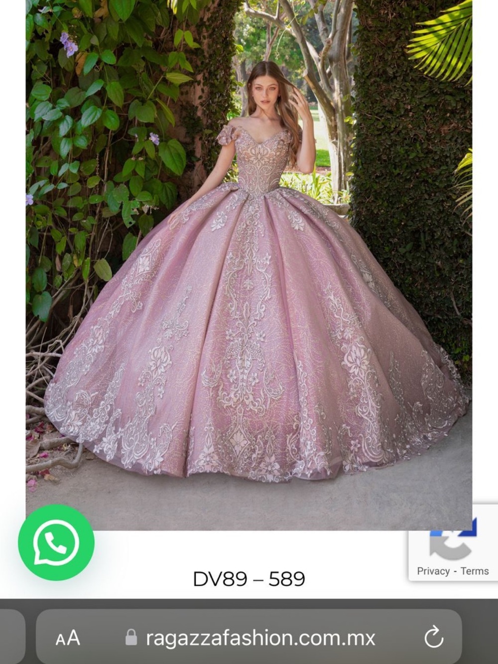 RAGAZZA Dusty Pink Lace Embroidered Quinceañera Ball Gown size 6